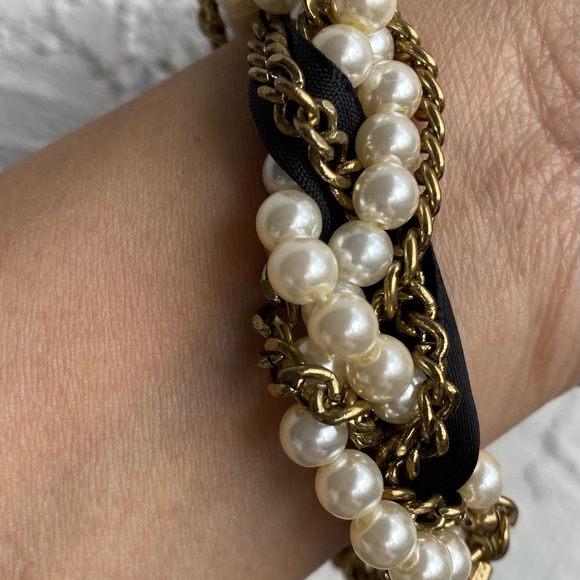 Torsade Style Bracelet with Faux Pearls - Picture 3 of 3